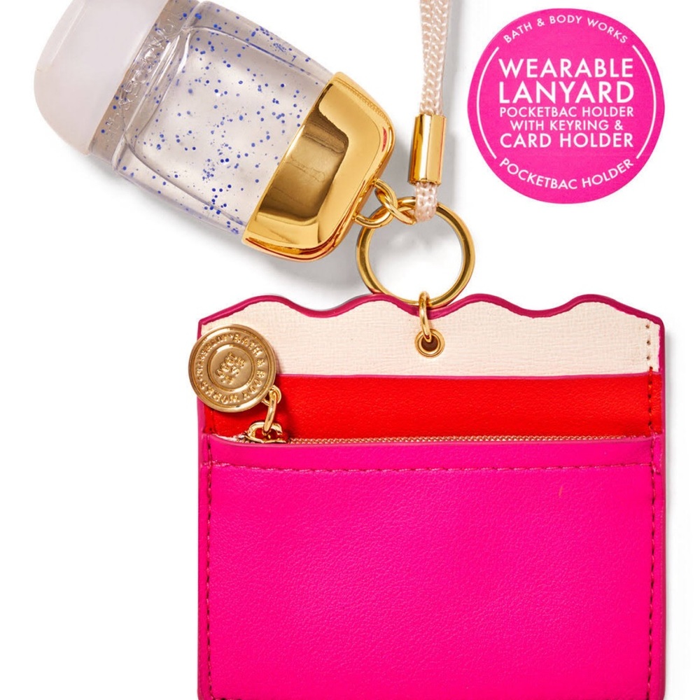 Pick 3/$20 Bath & Body Works WEARABLE LANYARD Pocketbac Holder  - Pink